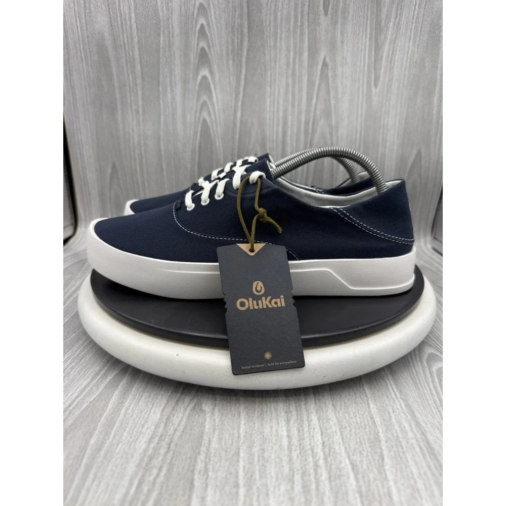 Olukai Tradewind Mens Size 9.5 Mood Indigo Blue Casual Canvas Lightweight Shoes